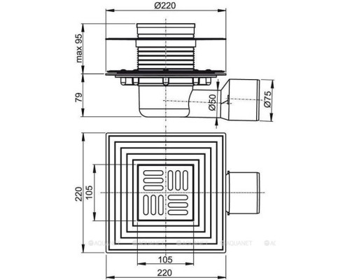 Трап для душа AlcaPlast APV3344