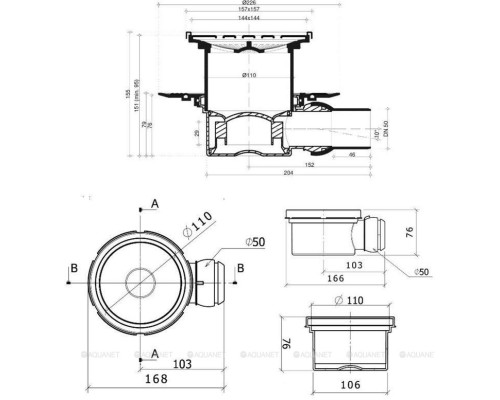 Трап для душа Pestan Confluo Standard Drops 1 Mask 13000072