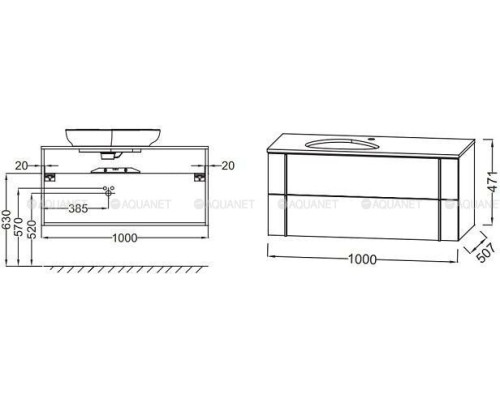 Тумба под раковину Jacob Delafon Nouvelle Vague 100 EB3040-G91 аквамарин
