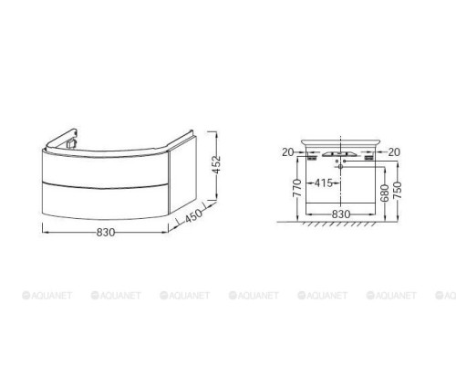 Тумба под раковину Jacob Delafon Presquile 100 EB1104-N21 серый