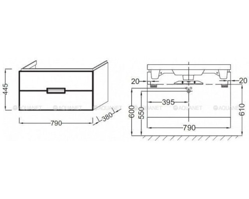 Тумба под раковину Jacob Delafon Reve 80 EB1135-G1C белый