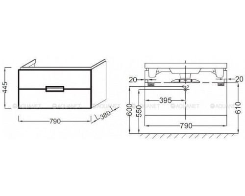 Тумба под раковину Jacob Delafon Reve 80 EB1135-G80 светло-коричневый
