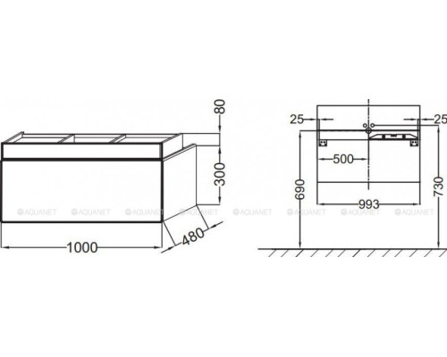 Тумба под раковину Jacob Delafon Terrace 100 EB1187-274 черный лак