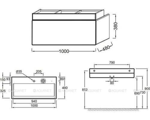 Тумба под раковину Jacob Delafon Terrace 100 EB1187-M61 мягкий черный