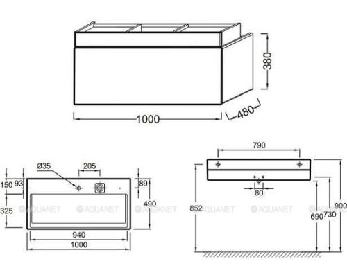 Тумба под раковину Jacob Delafon Terrace 100 EB1187-N23 коричневый