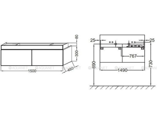 Тумба под раковину Jacob Delafon Terrace 150 EB1189-M61 мягкий черный