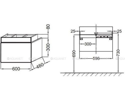 Тумба под раковину Jacob Delafon Terrace 60 EB1185-274 черный
