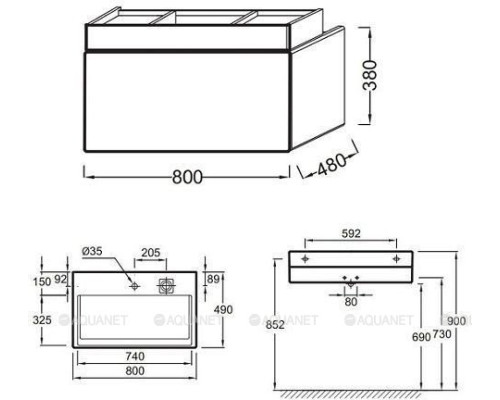 Тумба под раковину Jacob Delafon Terrace 80 EB1186-274 черный