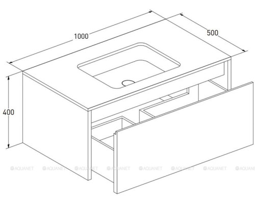Тумба под раковину Salini Domino 100 27D110IN со столешницей