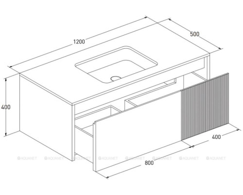 Тумба под раковину Salini Domino 120 27D112IN со столешницей