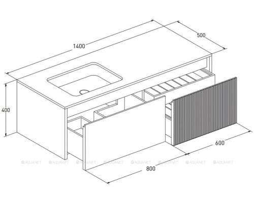 Тумба под раковину Salini Domino 160 27D116 со столешницей