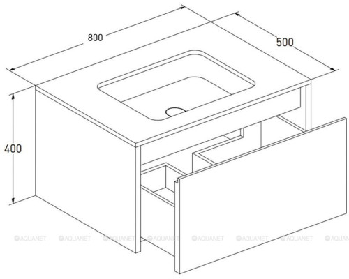 Тумба под раковину Salini Domino 80 27D208IN со столешницей
