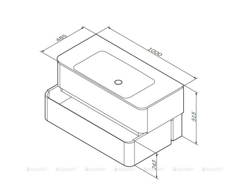Тумба по раковину Am.Pm Sensation 100 см, орех, текстурированная