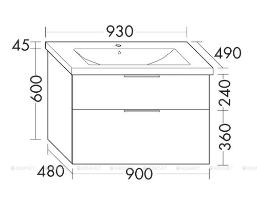 Тумбы с раковиной Burgbad Eqio 90 Фланелевый дубовый