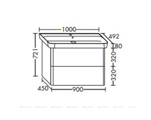 Тумбы с раковиной Burgbad Iveo 100 SFEY100F2833G0169C0001*1 Белый глянецевый