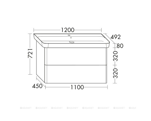 Тумбы с раковиной Burgbad Iveo 120 Кашемировый дубовый