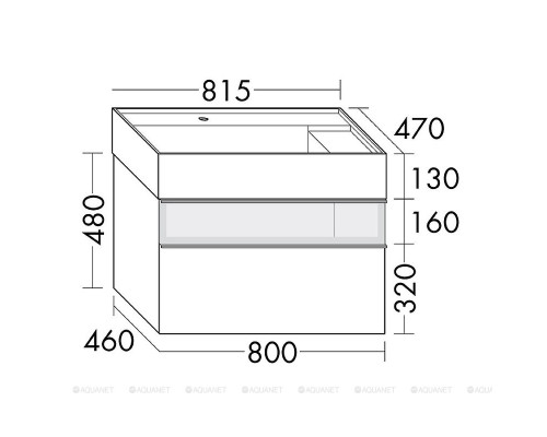 Тумбы с раковиной Burgbad Yumo 80 Белый глянецевый