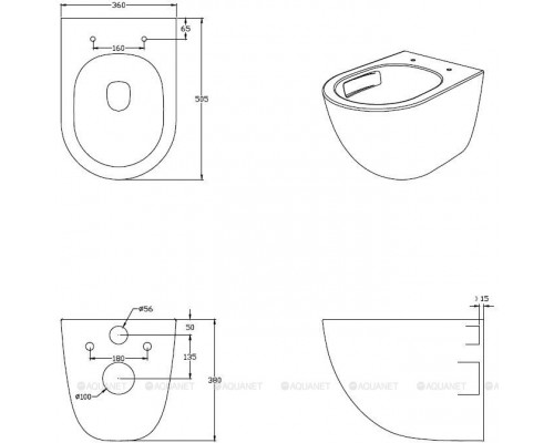 Унитаз подвесной Aquanet EcoVortex Tornado