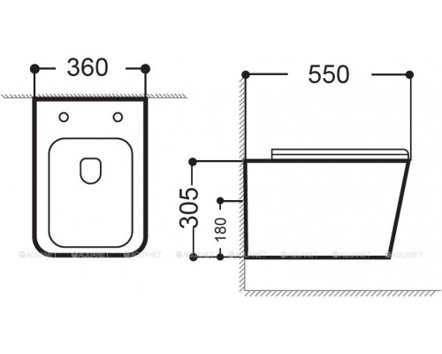 Унитаз подвесной Aquanet Rimless Tavr-W BL-103N-WHT