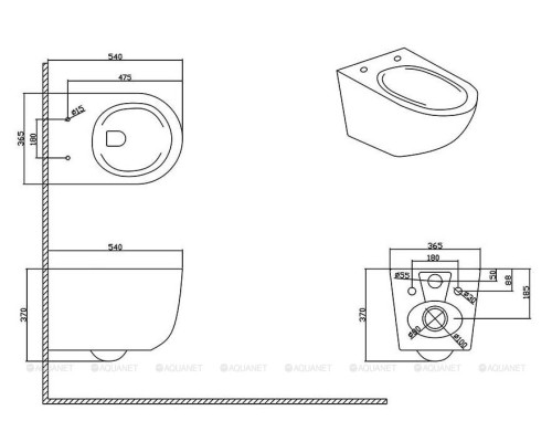 Унитаз подвесной Bravat Gina C21172UW-ENG