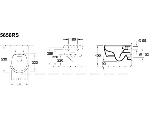 Унитаз подвесной Villeroy & Boch Avento 5656 RS 01 370x530