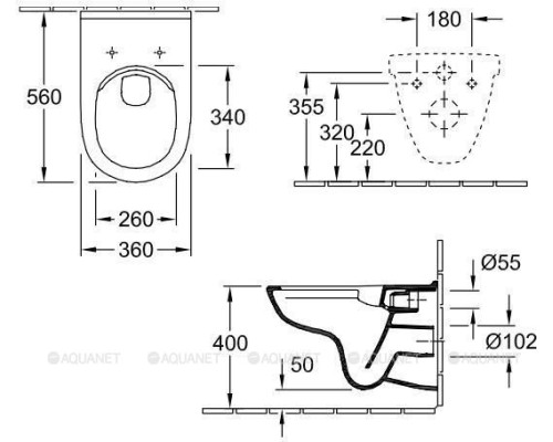 Унитаз подвесной Villeroy & Boch ONovo 5660 HR 01