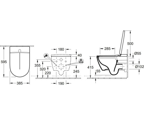 Унитаз подвесной Villeroy & Boch ViClean-I200 V0E2 00 R1 альпийский белый