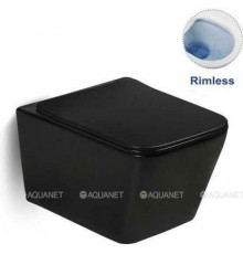 Унитаз подвесной Vincea Q-Line VT1-12MB безободковый, цвет матовый черный, ультратонкое сиденье soft-close