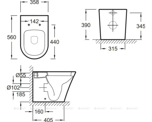 Унитаз приставной Jacob Delafon Rodin+ EDAA102-00
