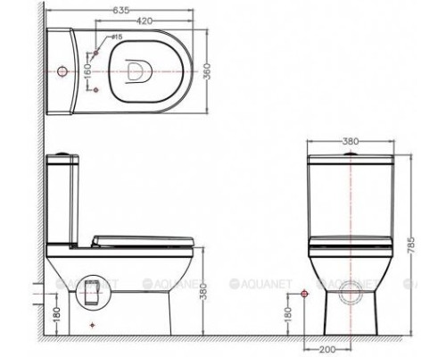 Унитаз с бачком напольный Bravat New Moon CX01014UW