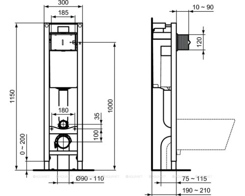 Унитаз с инсталляцией Ideal Standard Prosys Eco Frame Connect W220101