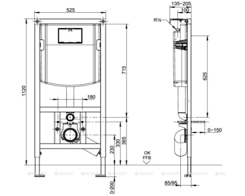 Унитаз с инсталляцией Villeroy & Boch Finion 4664 R0 R1 (9224 61 00 + 9224 90 61 + 9M88 S1 R1)