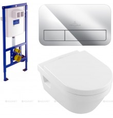 Унитаз с инсталляцией Villeroy & Boch Omnia Architectura 5684 HR 01 (инсталляция 9224 61 00 + клавиша 9224 90 61)