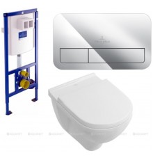 Унитаз с инсталляцией Villeroy & Boch ONovo 5660 HR 01 (инсталляция 9224 61 00 + клавиша 9224 90 61)