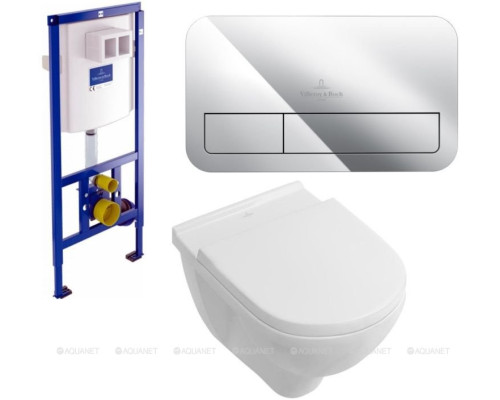 Унитаз с инсталляцией Villeroy & Boch ONovo 5660 HR 01 (инсталляция 9224 61 00 + клавиша 9224 90 61)