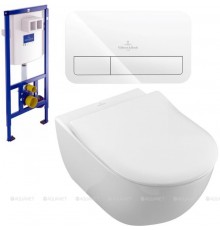 Унитаз с инсталляцией Villeroy & Boch Subway 2.0 5614 R2 01 (инсталляция 9224 61 00 + клавиша 9224 90 68)