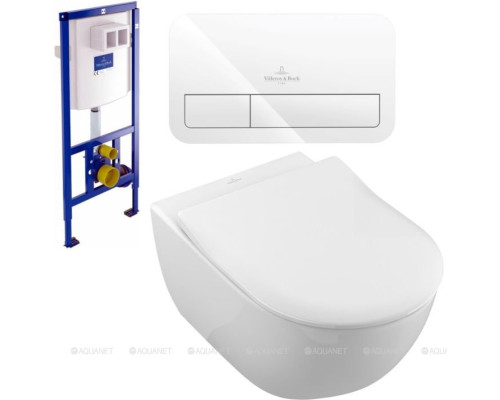 Унитаз с инсталляцией Villeroy & Boch Subway 2.0 5614 R2 01 (инсталляция 9224 61 00 + клавиша 9224 90 68)