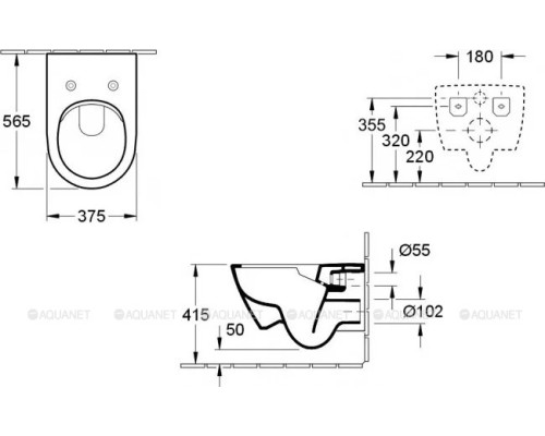 Унитаз с инсталляцией Villeroy & Boch Subway 2.0 5614 R2 01 (инсталляция 9224 61 00 + клавиша 9224 90 68)