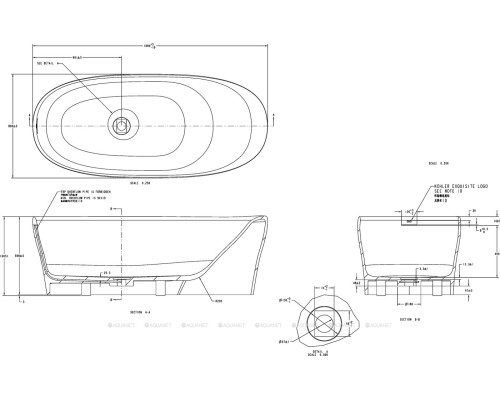 Ванна из искусственного камня Allen Brau Solid Stone Krion Neo XL 180x80 2.35002.21