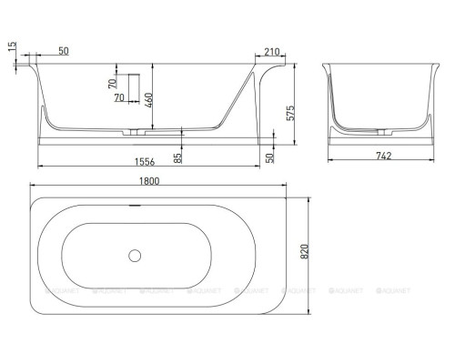 Ванна из искусственного камня Salini Ninfea 180x82 102721M
