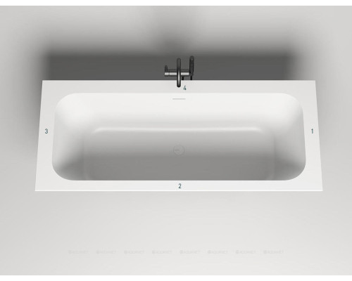 Ванна из искусственного камня Salini Orlando Axis Kit 180x80 103322M