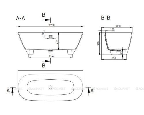 Ванна из искусственного камня Salini Sofia 170x80 102512G