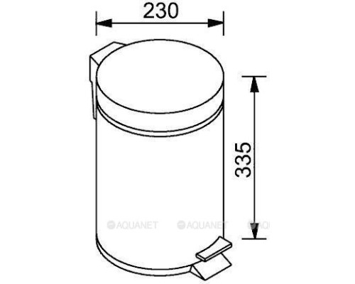 Ведро для мусора Aquanet 8074SS (8 литров) никель