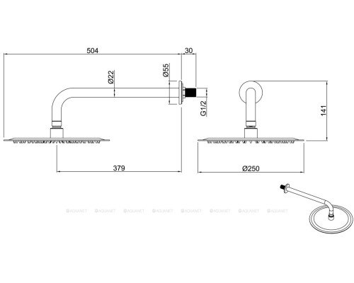 Верхний душ Allen Brau Priority 5.31017-MG графит браш