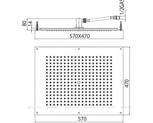 Верхний душ Bossini Dream Rectangular H38391.073 черный матовый