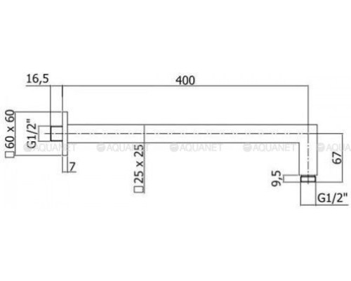 Верхний душ с держателем Paffoni Syncro ZSOF075CR + ZSOF063CR