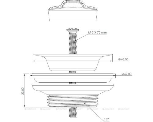Водослив для умывальника Aquanet