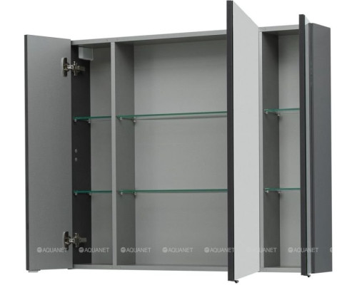 Зеркальный шкаф Aquanet Алвита 100 серый антрацит