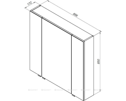 Зеркальный шкаф Aquanet Алвита 90 серый антрацит