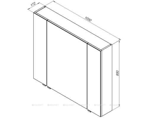 Зеркальный шкаф Aquanet Алвита New 100 Серый